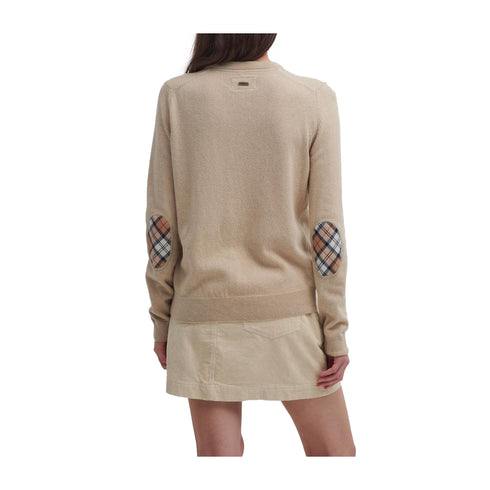 Barbour Cardigan Cardigan Donna con toppe sui gomiti Beige A24 - BARBOURLKN1076 - YE91 - 10 - Francavilla Moda